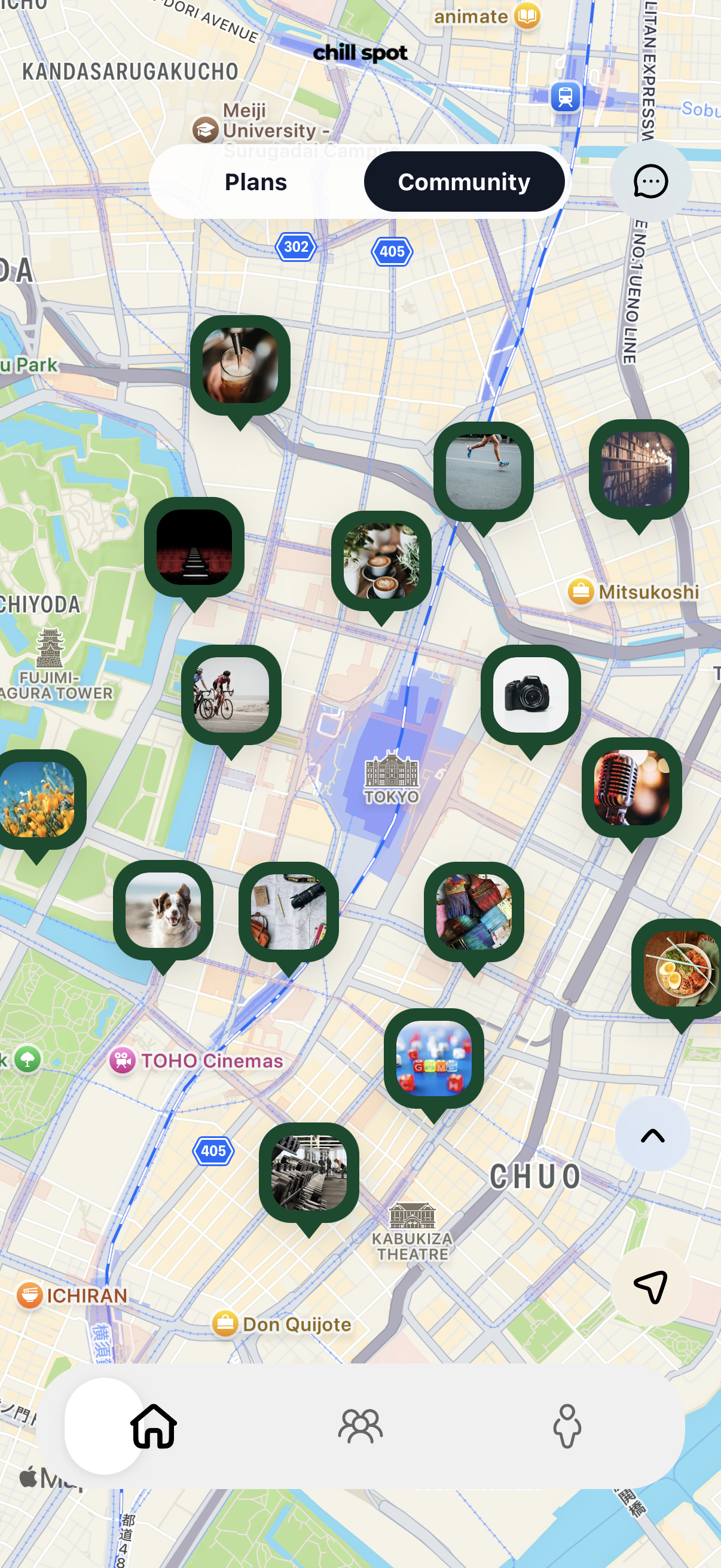 chill spot Map